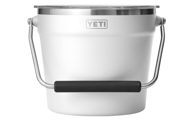 The all-new YETI Rambler™ Beverage Bucket, featuring ultra-durable  stainless steel double-wall vacuum insulation to keep the day on ice.…