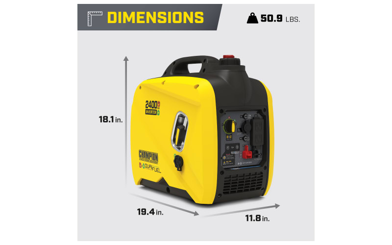 Champion Power Equipment 2400W Portable Dual-Fuel Inverter