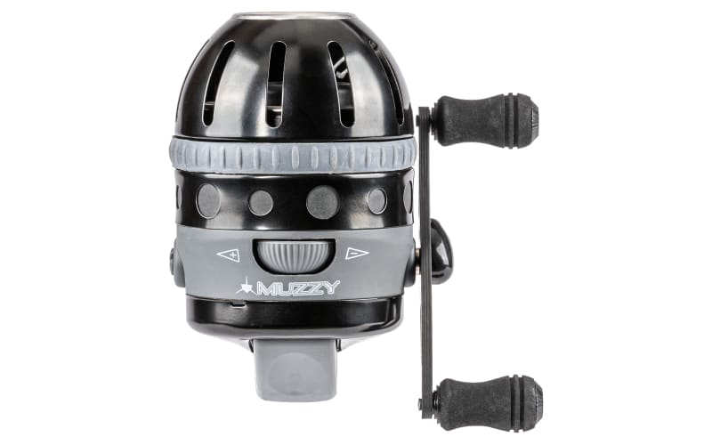 Muzzy 1097 XD Bow Fishing Reel with 150 line Installed & Extended Hood