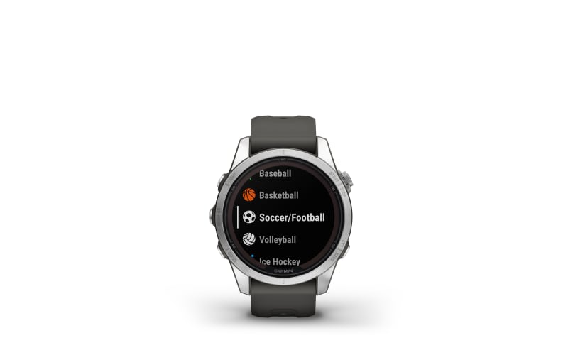 Garmin fenix 7S 42mm Multisport GPS Smartwatch, Silver with Graphite Band 