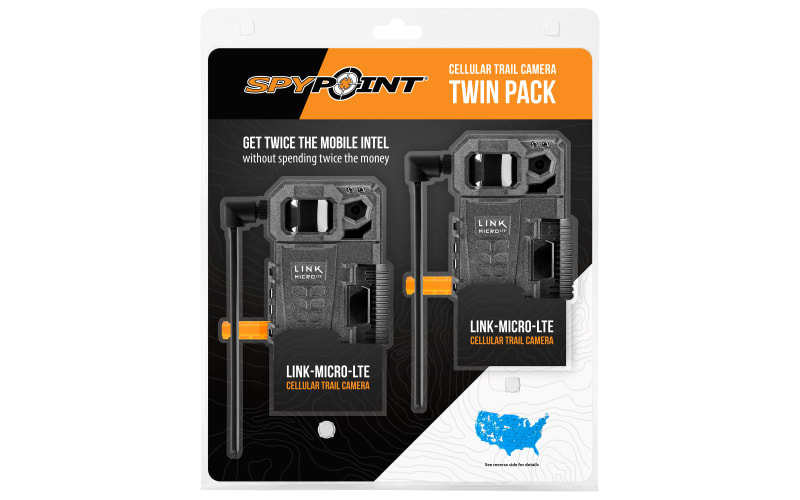 Link Micro LTE-V SPYPOINT Link-Micro-LTE Cellular Trail Camera Twin Pack with Two SD Cards and Two Reinforced Straps 