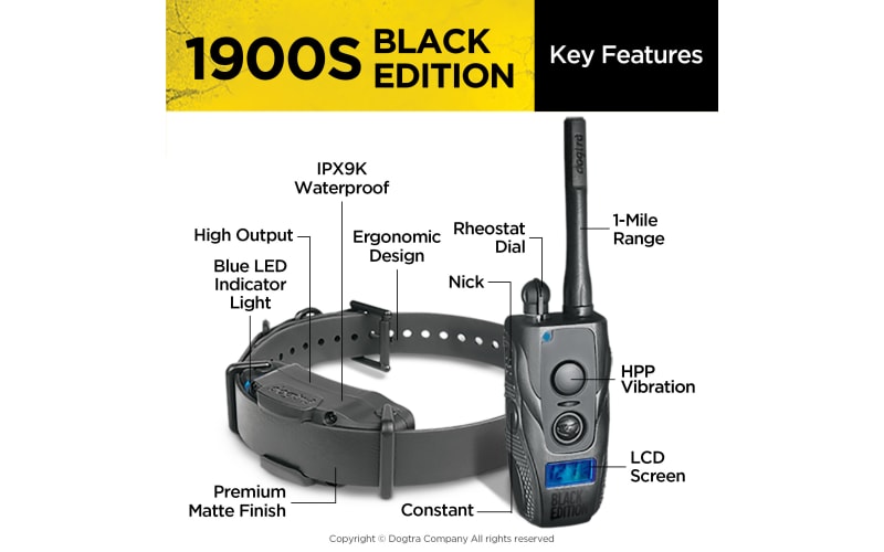 Dogtra 1900S Black Edition Boost and Lock Electronic Collar Training System for Dogs Cabela s