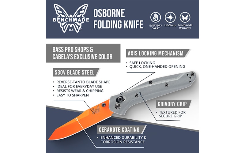 Benchmade Osborne 940OR-2405 Reverse Tanto Folding Knife | Bass
