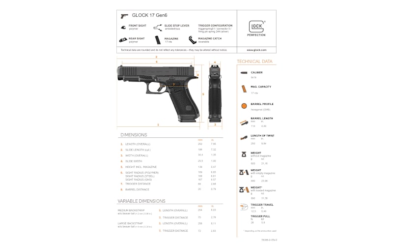 GLOCK 17 Gen6 Optics-Ready Semi-Auto Pistol - 17 | Bass Pro Shops