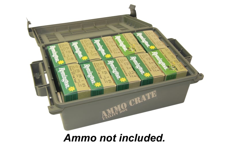 MTM Rugged Plastic Ammunition Can W/ O-Ring Seal for Water Resistance,  Green, 6 x 5 x 7 