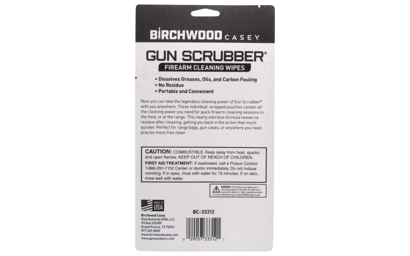 Birchwood Casey Gun Scrubber Firearm Cleaning Wipes