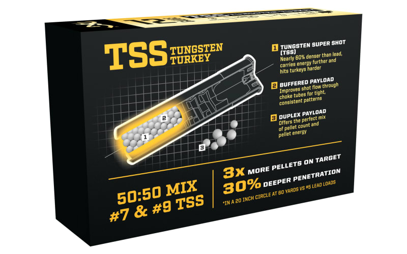 Browning TSS Tungsten Turkey 410 Gauge 3in #9 13/16oz Turkey Shotshells - 5  Rounds