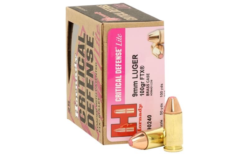 Hornady Critical Defense 9mm Luger 100 Grain Handgun Ammo