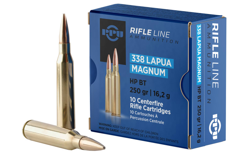 PPU HPBT .338 Lapua Magnum 250 Grain Centerfire Rifle Ammo | Bass