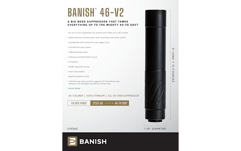 BANISH HNT 46-V2 TI Suppressor | Cabela's