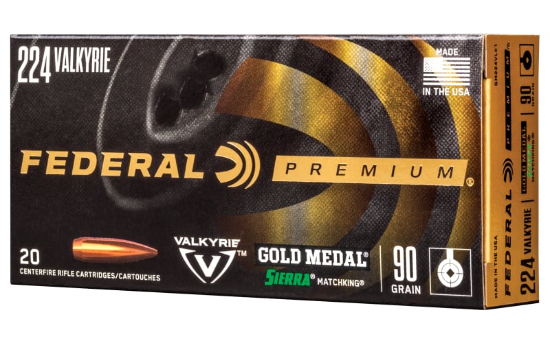 Federal Premium Gold Medal .224 Valkyrie 90 Grain Centerfire