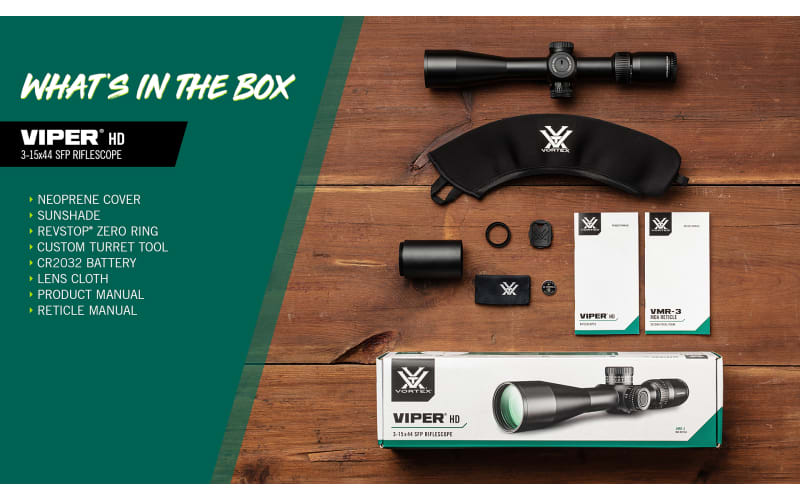 Vortex Viper HD Rifle Scope - 3-15x44mm - Dead-Hold BDC | Cabela's