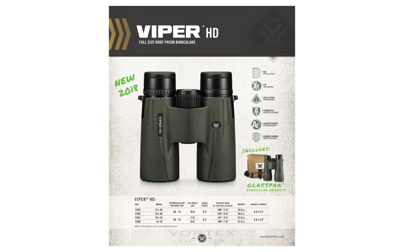 Vortex Optics Viper HD Roof Prism Binoculars 10x50 