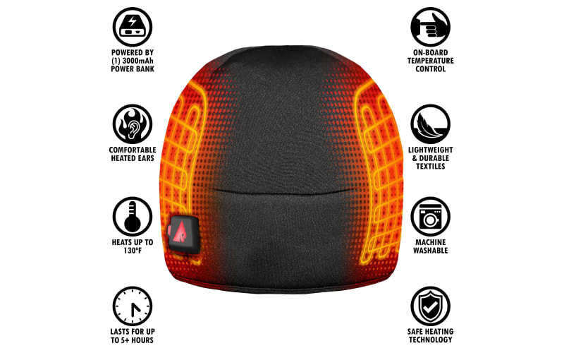 Winter Warm Beanie Hat Rechargeable Battery Heated Hat For Men Women Cold Weather Hat Knit Ski