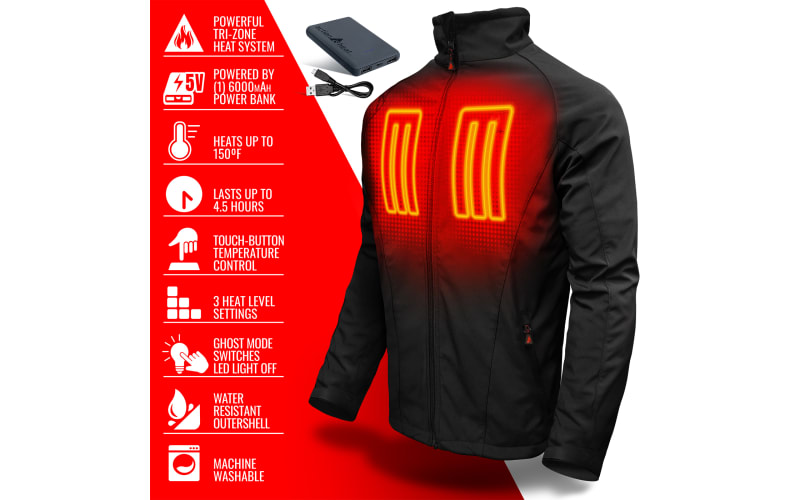 ActionHeat Men&s 5V Battery Heated Jacket - Black