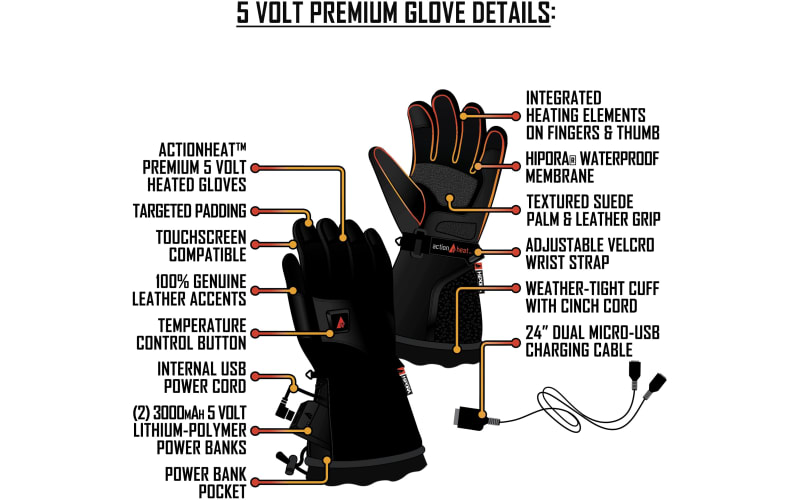 Heated Gloves - Integrated Battery