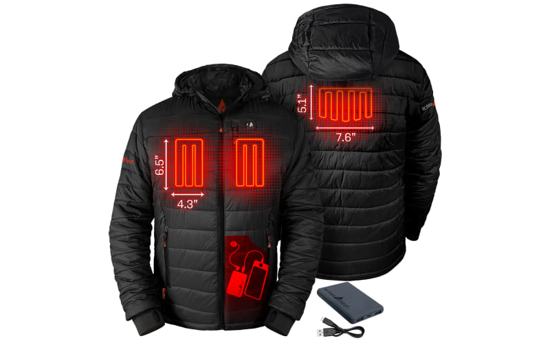 Men's insulated heated 2025 jacket with rechargeable battery