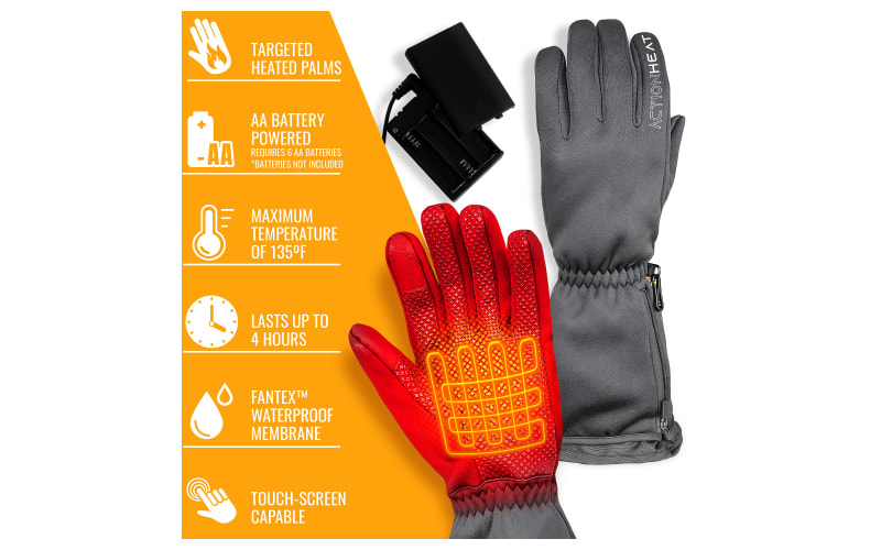 ActionHeat AA Battery-Powered Touch-Screen-Capable Heated Gloves