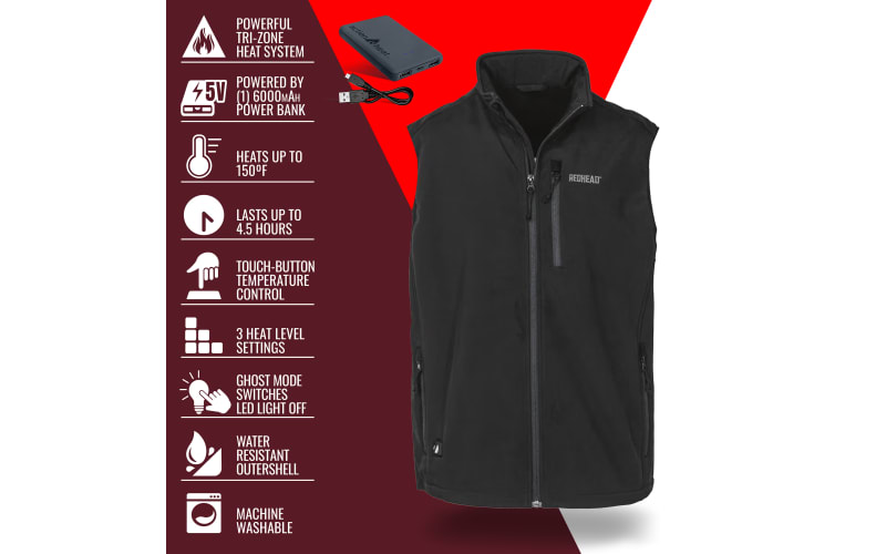 RedHead 5V Battery Heated Soft Shell Vest for Men