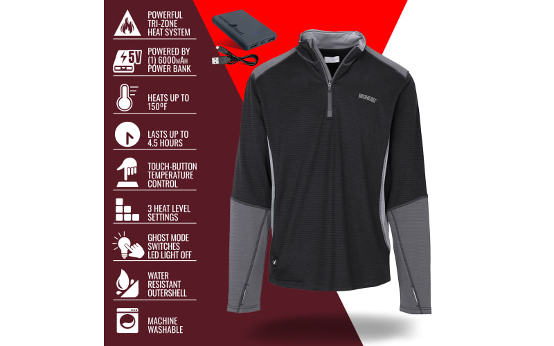 RedHead 5V Battery Heated Long Sleeve Base Layer Top for Men Bass Pro Shops