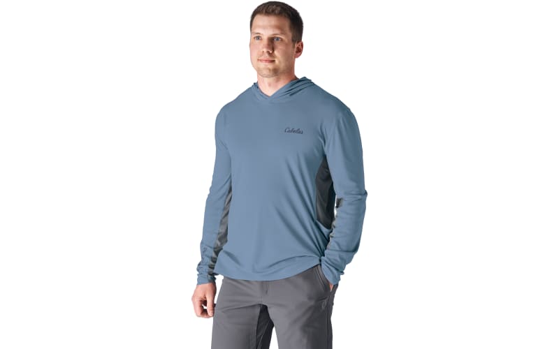 Cabela's Targetmaster UPF Long-Sleeve Pullover for Men - Blue/Grey - 2XL