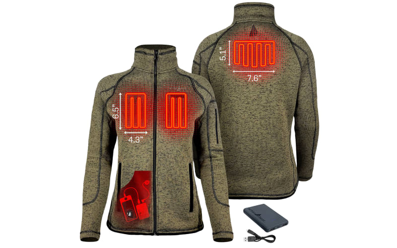 ActionHeat 5V Battery-Heated Jacket Sweater Jacket for Ladies