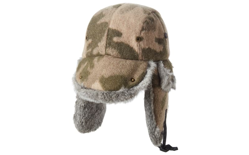 Men's Real Rabbit Fur Hat Russian Ushanka Trapper Cap Warm Hunter Aviator  Hat 