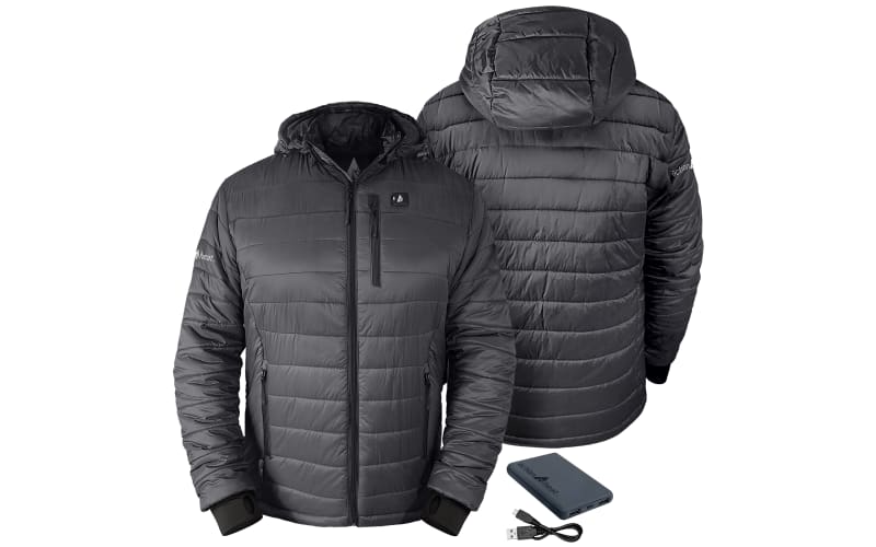 ActionHeat 5V Battery Heated Insulated Puffer Jacket with Hood for Men