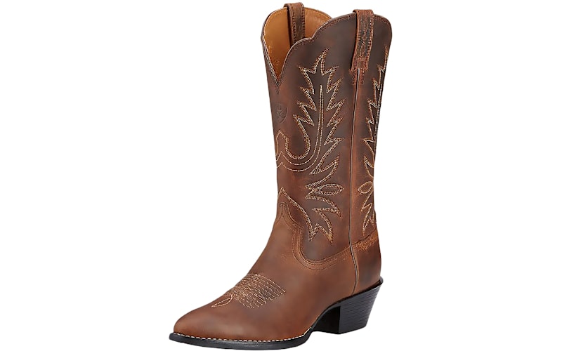 Ariat Heritage Roper Bota De Media Caña De Cuero De Grano Completo Para