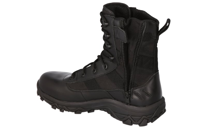 high Leather Boots for Men,Black Combat Boots Men,Black Military Boots,Tactical  Boots for Men with Zipper,Military Combat Boots,Outdoor Hiking Boots,Non-Slip  Men High-Top Casual Shoes : : Everything Else