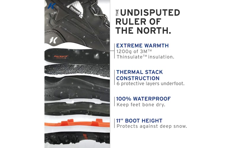 Korkers Polar Vortex 1200 Boots Mens Size 10 1200g Black Insulated Waterproof Korkers Polar Vortex 1200 Boot - Men main image 2