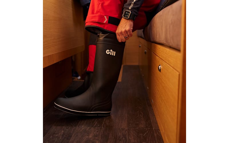 Gill Men\'s Tall Yachting Rubber Boots Black / Gray Size 7.5 Gill Tall Yachting Boots, Black, Size Men main image 3