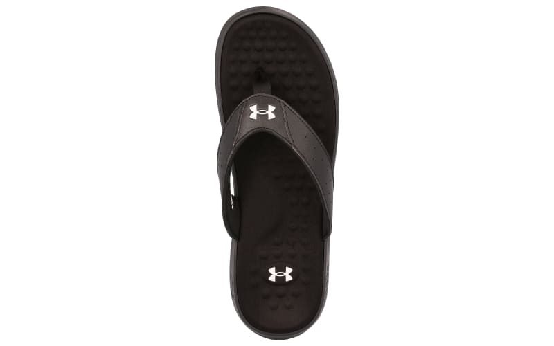  Under Armour Women's Ignite Marbella Flip Flop, (001)  Black/Black/White, 6, US