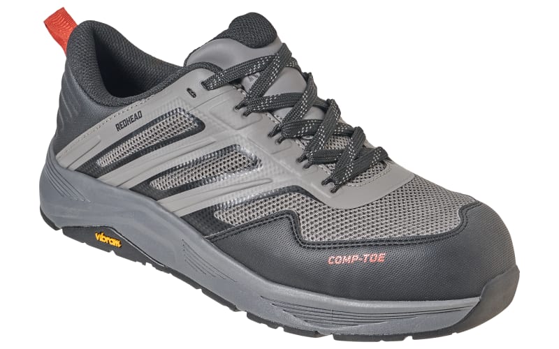 RedHead Comp-Toe Composite Toe Work Shoes for Men - Black/Grey - 8M