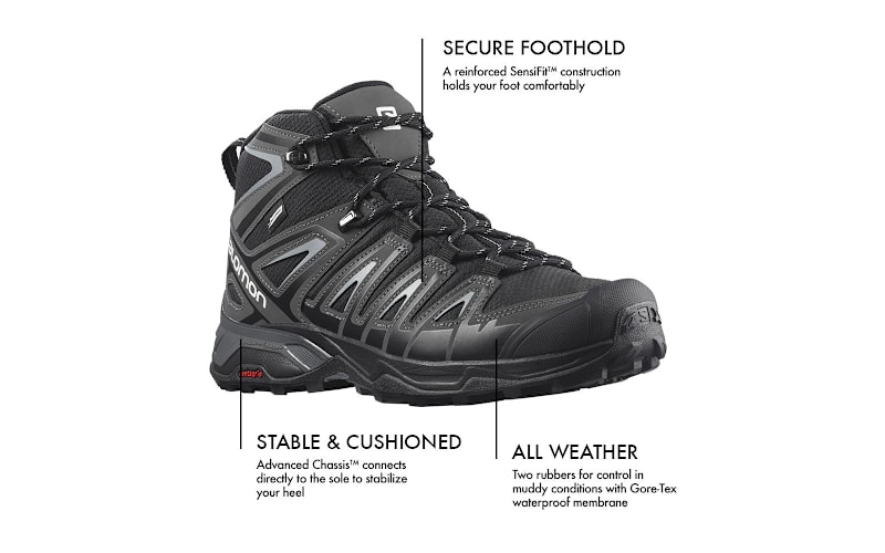 Salomon X Ultra Pioneer Mid Waterproof Hiking Shoes for Men | Bass
