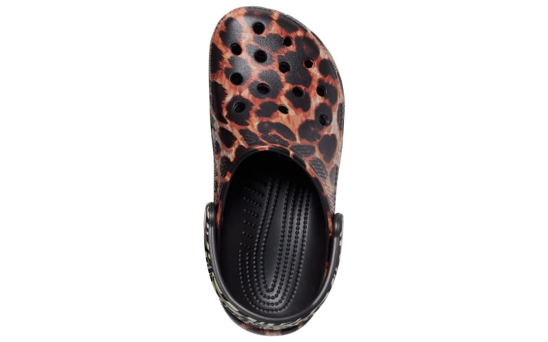 Crocs Classic Animal Remix Clogs for Ladies Black/Multi Animal 7M