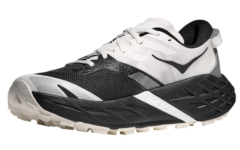 HOKA Speedgoat 7 Trail Running Shoes for Men - Black/White - 11M