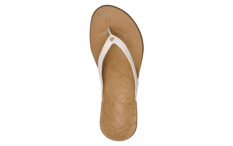 Honu Women's Leather Flip Flops - Tapa / Golden Sand