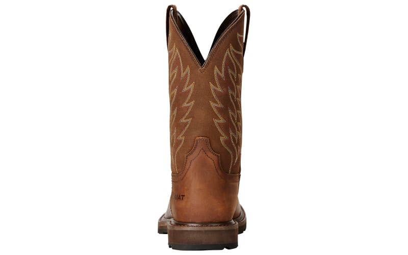 Ariat Groundbreaker Wide Square Toe Western Work Boots for Men