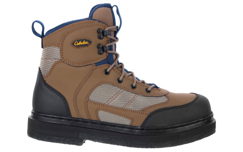 Cabela's Ultralight Felt Sole Wading Boots for Men - Brown/Blue - 8M