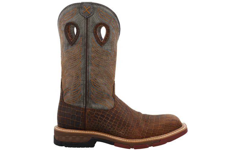 Twisted X Caiman Print Nano Composite Toe Western Work Boots with