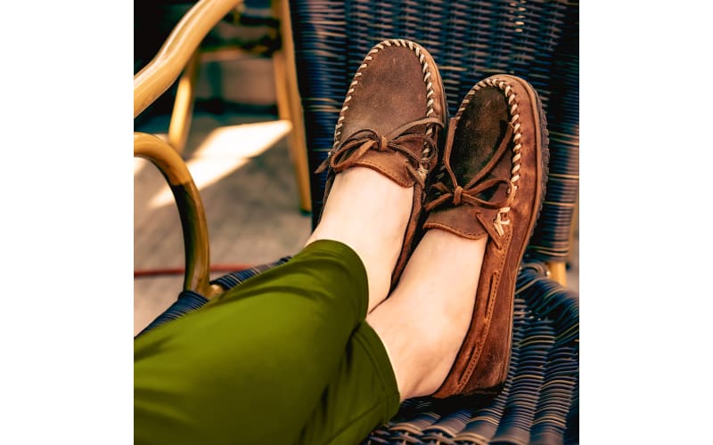 Minnetonka Men\'s 22 tie tread Brown Suede Moccasin Loafers Minnetonka Tie Tred (Men main image 4