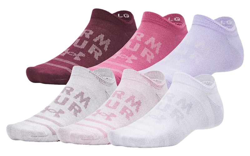 Lot de 6 paires de chaussettes enfant Under Armour Essential - Rose