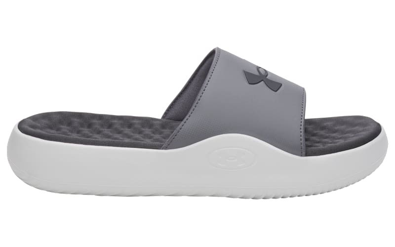Under Armour Ignite Pro Light Gray Slide Sandals with White Logo Size 12 Under Armour Ignite Pro Graphic Strap Slides Men main image 3