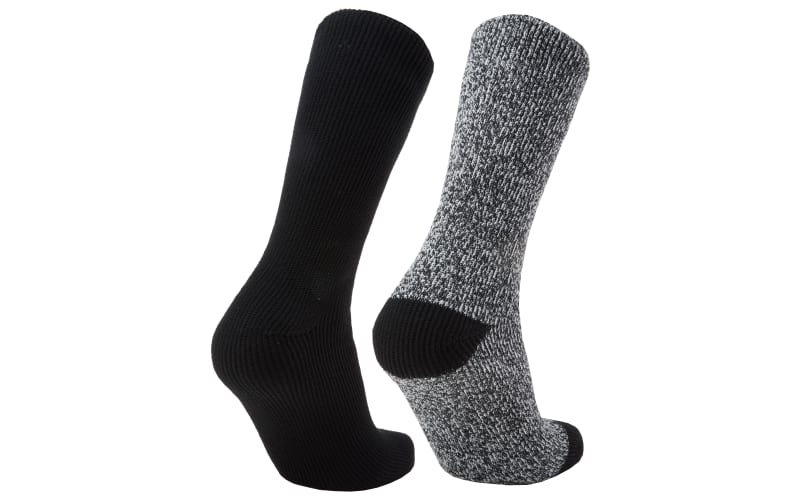 Pack of 2 pairs of charcoal & black mid calf socks for women