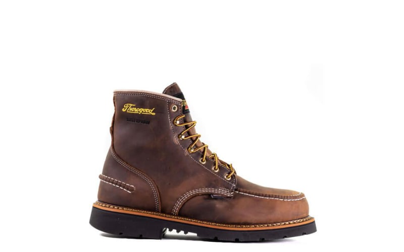 thorogood tobacco vs crazy horse American Heritage - 8" Trail Safety Toe - Moc Toe MAXWear Wedge Removable Poron 4000 comfort cushion insole for ultimate shock absorption Thorogood Men's 6" American Legacy