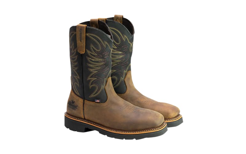 Thorogood American Heritage Wellington Boots Brown Black Steel Toe Mens 10D thorogood-boots-thorogood-men-  main image 2