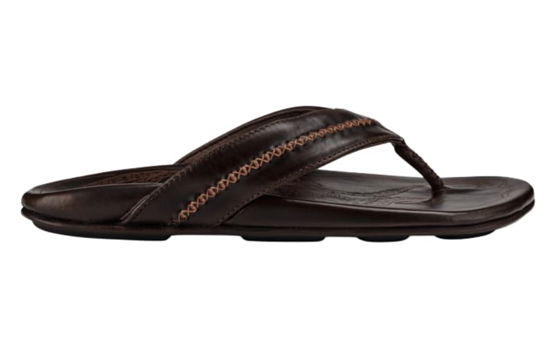 OluKai Mea Ola Sandals Leather
Flip Flops Thongs Brown Mens 12 Olukai Mea Ola Sandals Mens Size 12 Tan Dark Java Leather  main image 2
