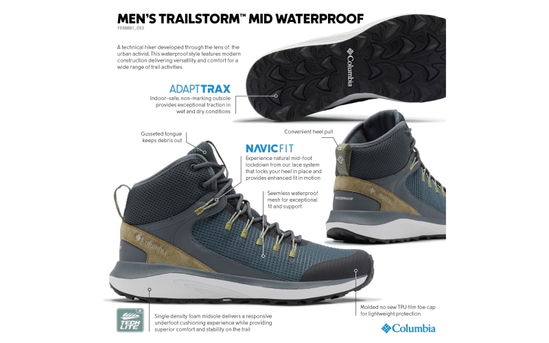 Columbia Trailstorm Mid Waterproof Hiking Boots for Men