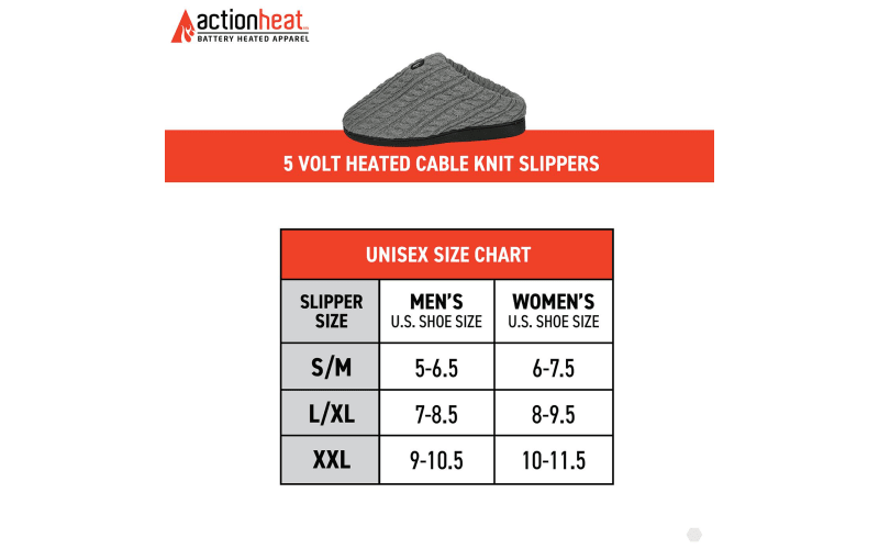 ActionHeat 5V Cable Knit Heated Slippers for Men Cabela s